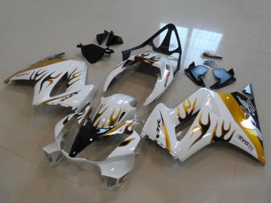 Lojas Carenagem Moto Honda VFR 800 2002-2013 - Branco Ouro Chama