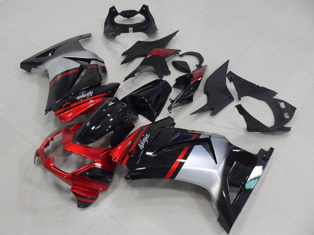 Lojas Carenagens Moto Kawasaki ZX250R 2008-2012 - Vermelho Prata Preto Brilhante