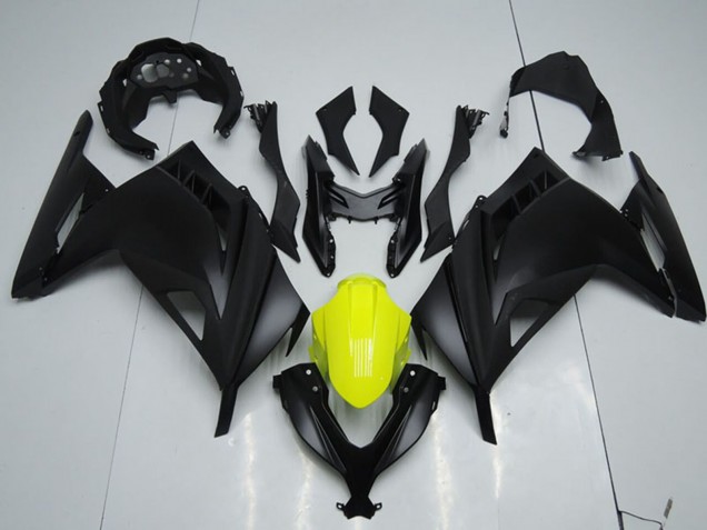Lojas Carenagens Moto Kawasaki ZX300R 2013-2018 - Preto Fosco Amarelo