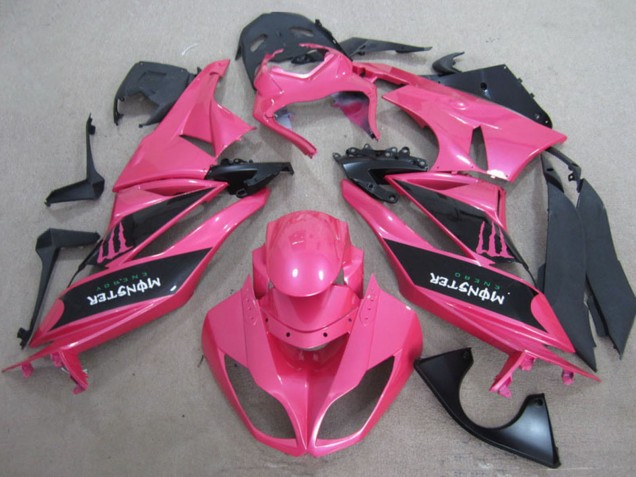 Lojas Carenagens Moto Kawasaki ZX6R 2009-2012 - Rosa Preto Monstro