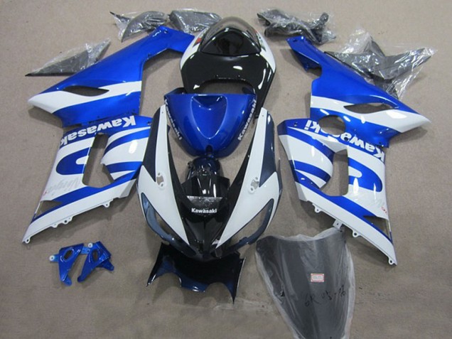 Lojas Carenagens Moto Kawasaki ZX6R 2005-2006 - Azul Branco Preto