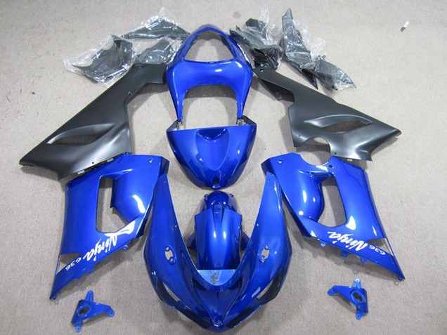 Lojas Carenagem Moto Kawasaki ZX6R 2005-2006 - Azul Preto Fosco