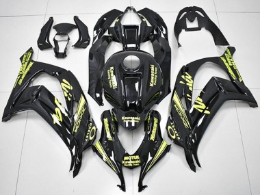 Lojas Carenagens Moto Kawasaki ZX10R 2016-2020 - Preto Brilhante Amarelo Motul Corrida Team Motocard