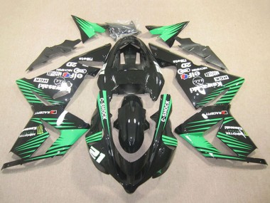 Lojas Carenagens Moto Kawasaki ZX10R 2004-2005 - Preto Verde C-Shock Monstro