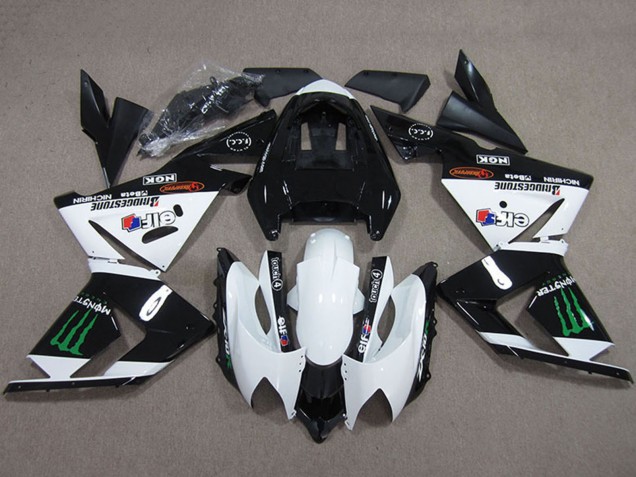 Lojas Carenagens Moto Kawasaki ZX10R 2004-2005 - Preto Branco Monstro
