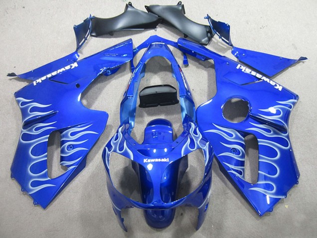 Lojas Carenagens Moto Kawasaki ZX12R 2000-2001 - Azul Branco Chama