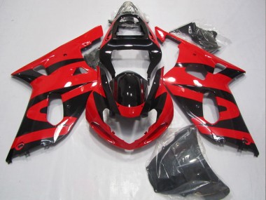 Lojas Carenagens Moto Suzuki GSXR 600 2001-2003 - Vermelho Preto Brilhante