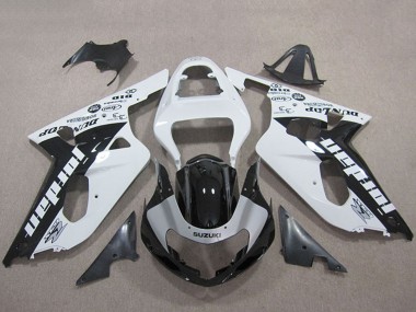 Lojas Carenagens Moto Suzuki GSXR 600 2001-2003 - Branco Preto Brilhante Jordan