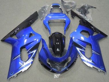 Lojas Carenagens Moto Suzuki GSXR 600 2001-2003 - Azul Branco Preto Brilhante