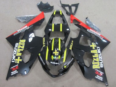 Lojas Carenagens Moto Suzuki GSXR 600 2004-2005 - Preto Brilhante Vermelho Amarelo Rizla