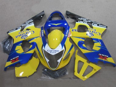 Lojas Carenagens Moto Suzuki GSXR 600 2004-2005 - Amarelo Azul Branco Preto Corona Extra
