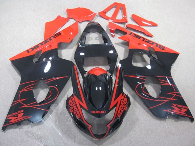 Lojas Carenagens Moto Suzuki GSXR 600 2004-2005 - Preto Brilhante Vermelho