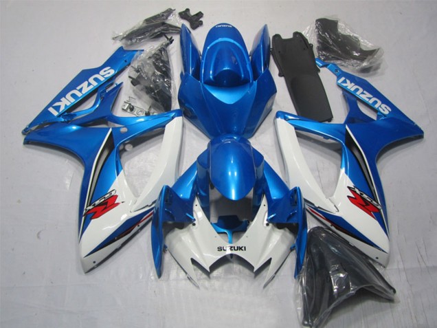 Lojas Carenagem Moto Suzuki GSXR 600 2006-2007 - Branco Azul Vermelho