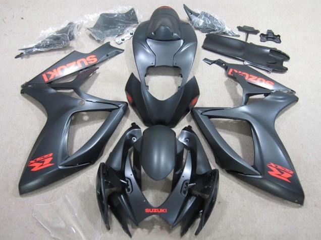 Lojas Carenagens Moto Suzuki GSXR 600 2006-2007 - Preto Fosco Vermelho Decal