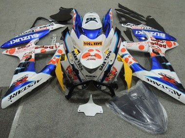 Lojas Carenagens Moto Suzuki GSXR 600 2008-2010 - Branco Azul Laranja Alstare Dark Dog