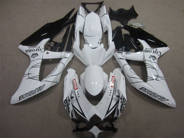 Lojas Carenagens Moto Suzuki GSXR 600 2008-2010 - Branco Preto Corona Extra Motul