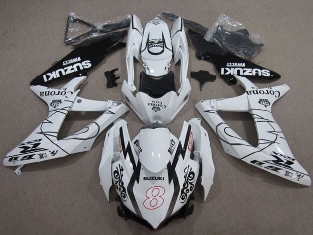 Lojas Carenagens Moto Suzuki GSXR 600 2008-2010 - Branco Preto Corona Extra Motul 8