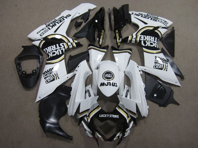 Lojas Carenagens Moto Suzuki GSXR 600 2011-2024 - Branco Preto Motul Lucky Strike