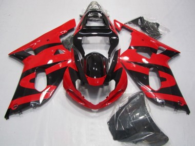 Lojas Carenagens Moto Suzuki GSXR 750 2001-2003 - Vermelho Preto Brilhante