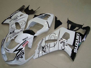 Lojas Carenagens Moto Suzuki GSXR 750 2001-2003 - Branco Preto Alstare Corona Extra Motul