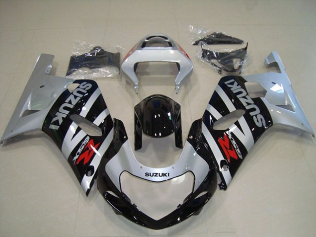 Lojas Carenagens Moto Suzuki GSXR 750 2001-2003 - Prata Preto Brilhante