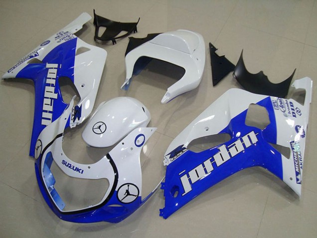 Lojas Carenagens Moto Suzuki GSXR 750 2001-2003 - Branco Azul Jordan
