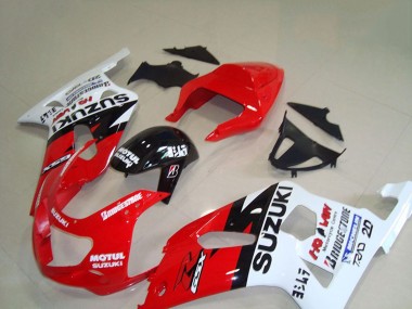 Lojas Carenagens Moto Suzuki GSXR 750 2001-2003 - Vermelho Branco Preto Brilhante Motul