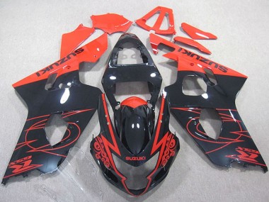 Lojas Carenagens Moto Suzuki GSXR 750 2004-2005 - Vermelho Preto Brilhante