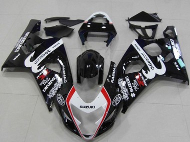 Lojas Carenagens Moto Suzuki GSXR 750 2004-2005 - Preto Brilhante Branco Vermelho Baliza