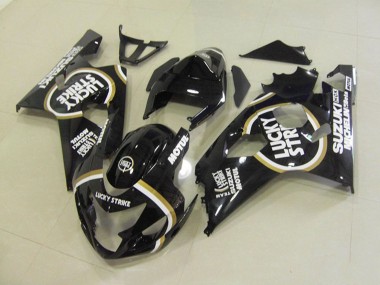 Lojas Carenagens Moto Suzuki GSXR 750 2004-2005 - Preto Brilhante Branco Lucky Strike Motul