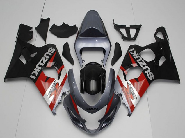 Lojas Carenagens Moto Suzuki GSXR 750 2004-2005 - Prata Cinzento Vermelho Preto