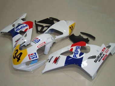 Lojas Carenagens Moto Suzuki GSXR 750 2004-2005 - Branco Azul Vermelho Amarelo Pepsi 34