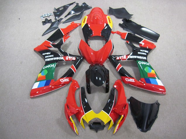 Lojas Carenagens Moto Suzuki GSXR 750 2006-2007 - Vermelho Preto Amarelo Verde JOMO