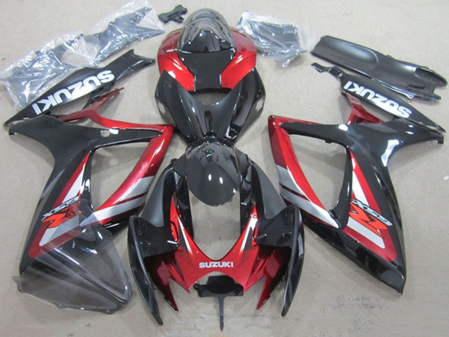 Lojas Carenagens Moto Suzuki GSXR 750 2006-2007 - Vermelho Preto Brilhante