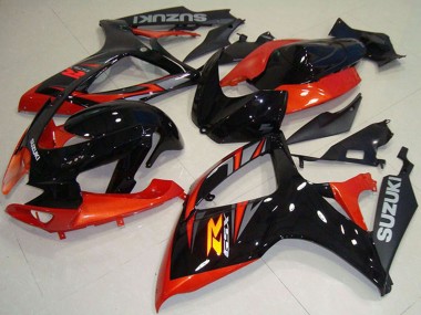 Lojas Carenagem Moto Suzuki GSXR 750 2006-2007 - Laranja Preto Brilhante