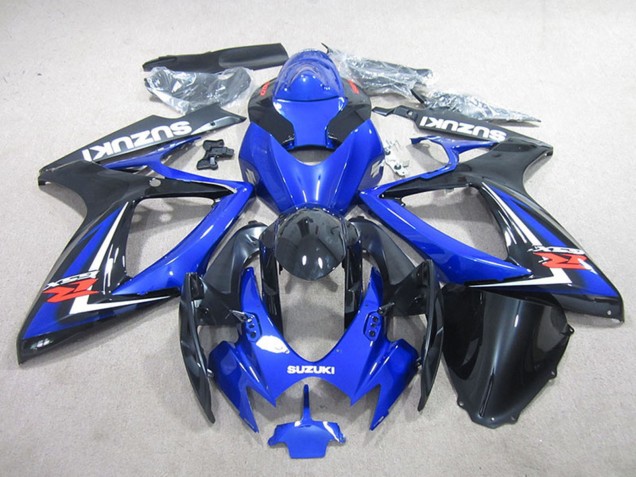 Lojas Carenagens Moto Suzuki GSXR 750 2006-2007 - Azul Preto Brilhante
