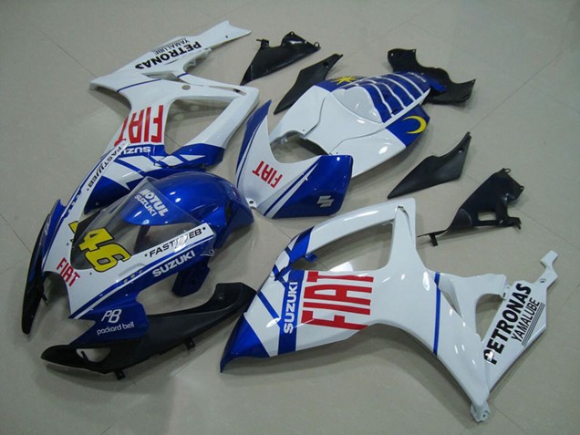 Lojas Carenagens Moto Suzuki GSXR 750 2006-2007 - Branco Azul Vermelho Fiat 46
