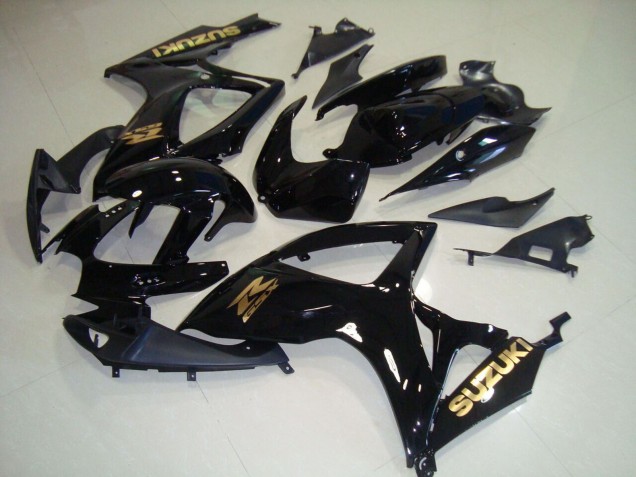 Lojas Carenagens Moto Suzuki GSXR 750 2006-2007 - Preto Brilhante Ouro Decal