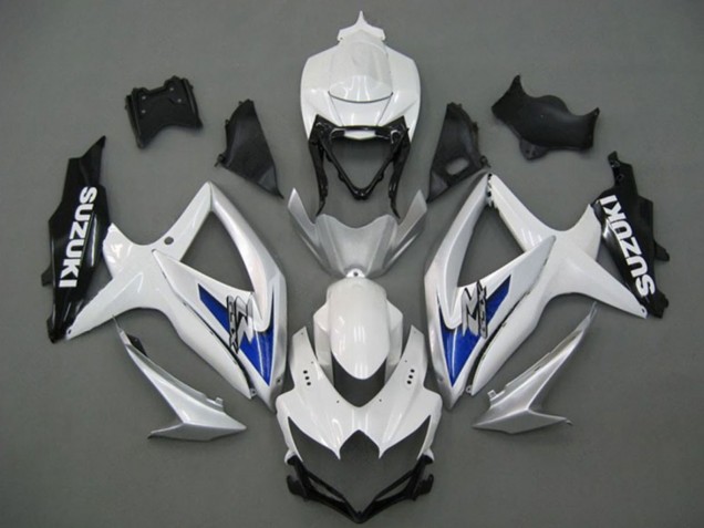 Lojas Carenagens Moto Suzuki GSXR 750 2008-2010 - Branco Prata Azul Preto