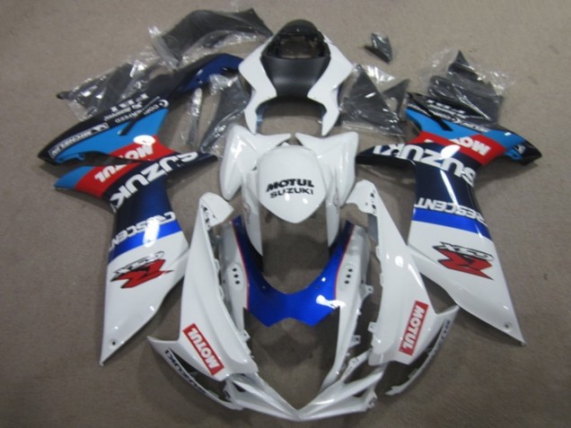 Lojas Carenagens Moto Suzuki GSXR 750 2011-2024 - Branco Azul Motul