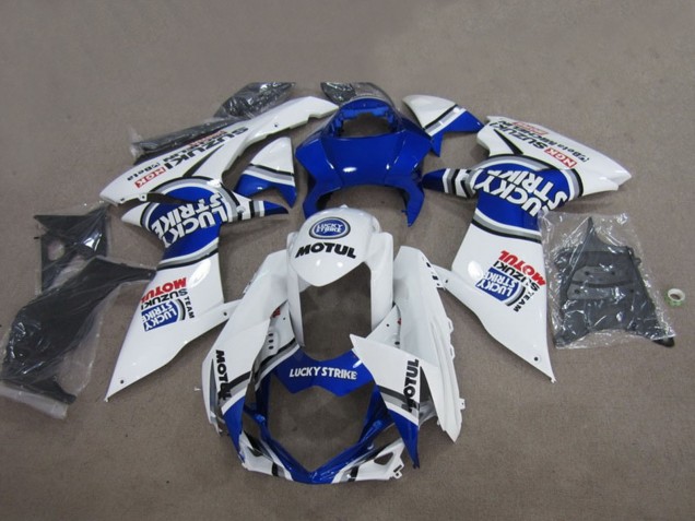 Lojas Carenagens Moto Suzuki GSXR 750 2011-2024 - Branco Lucky Strike Motul