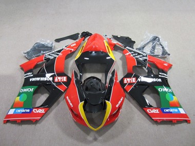 Lojas Carenagens Moto Suzuki GSXR 1000 2003-2004 - Vermelho Amarelo Verde Preto