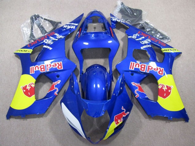 Lojas Carenagens Moto Suzuki GSXR 1000 2003-2004 - Azul Amarelo Red Bull