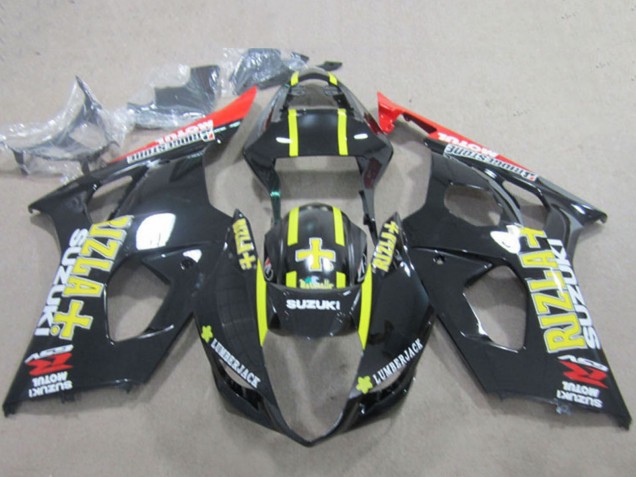 Lojas Carenagens Moto Suzuki GSXR 1000 2003-2004 - Preto Brilhante Vermelho Amarelo Rizla