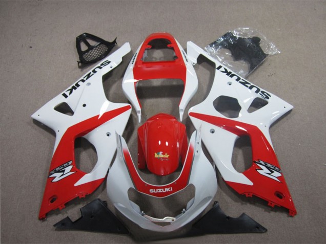 Lojas Carenagens Moto Suzuki GSXR 1000 2003-2004 - Branco Vermelho