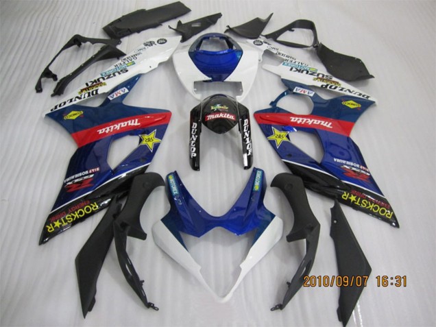 Lojas Carenagens Moto Suzuki GSXR 1000 2005-2006 - Azul Branco Vermelho Preto Rockstar