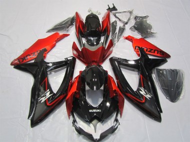 Lojas Carenagem Moto Suzuki GSXR 1000 2007-2008 - Preto Brilhante Vermelho