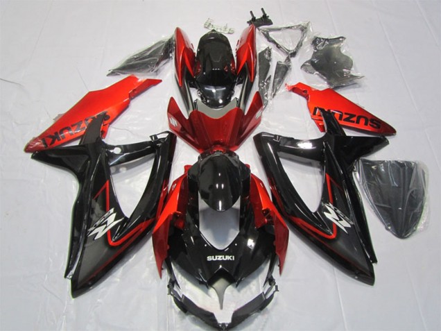 Lojas Carenagem Moto Suzuki GSXR 1000 2007-2008 - Preto Brilhante Vermelho