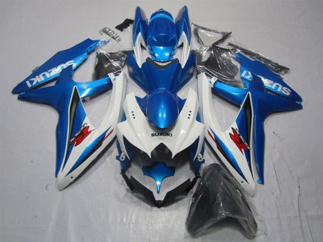 Lojas Carenagem Moto Suzuki GSXR 1000 2007-2008 - Branco Azul Vermelho