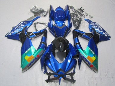 Lojas Carenagens Moto Suzuki GSXR 1000 2007-2008 - Azul Verde Preto JOMO